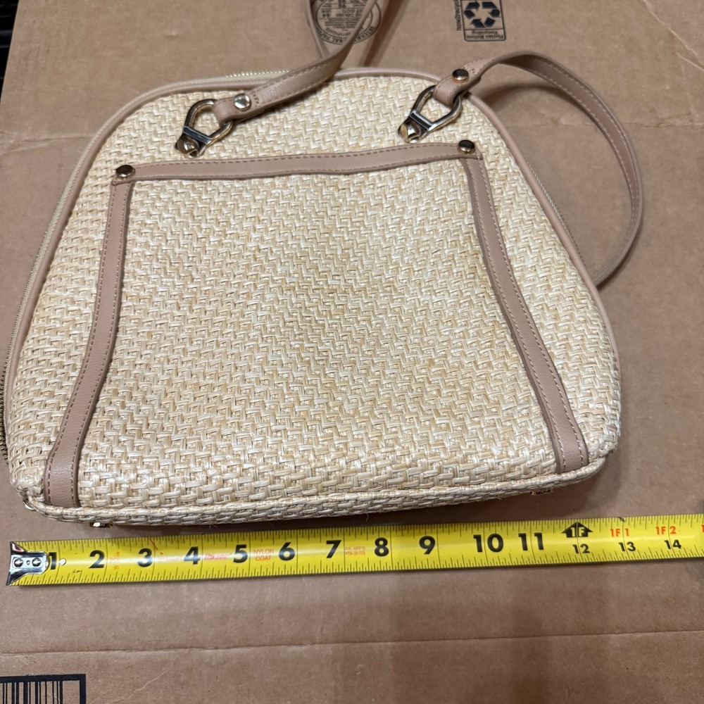 Woven Straw Beige Shoulder Bag Womens Handbag Purse Wicker Tote - Picture 8 of 10